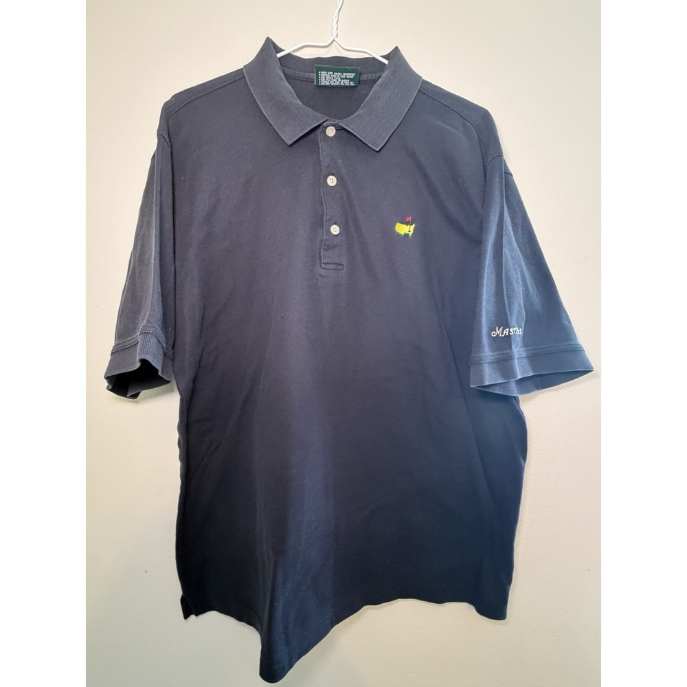Masters Golf Shirt. Navy  Vintage Authentic Men's Large Cotton